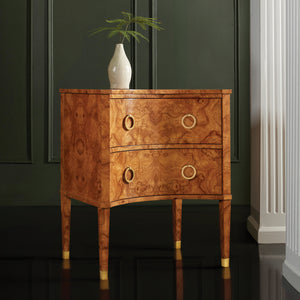 Modern History - Two Drawer Concave Cabinet - Olive Ashe Burl - MH477F02