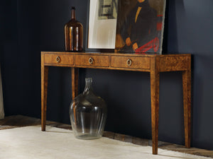 Modern History - Three Drawer Console  - Burl  - MH496F01