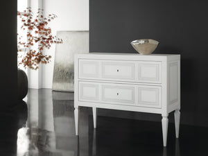 Modern History - Milan Commode - White Linen With Grey Accent - MH561F04