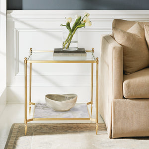 Modern History - Square Pom End Table - Brass - MH845F01