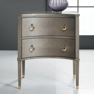 Modern History - Concave Bedside Chest - Grey Sycamore  - MH952F02