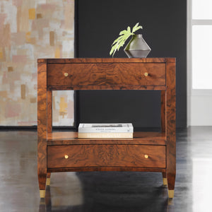 Modern History - Concave Nightstand - Walnut Burl - MH964F02