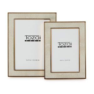 Tozai Home Cream Shagreen Set of 2 Photo Frame - MKC001-S2