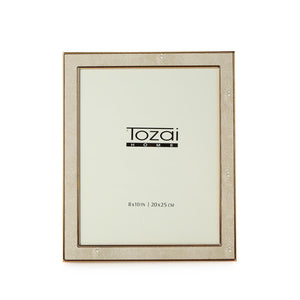 Tozai Home Astor, 8" x 10" Cream Shagreen Photo Frame - MKC003
