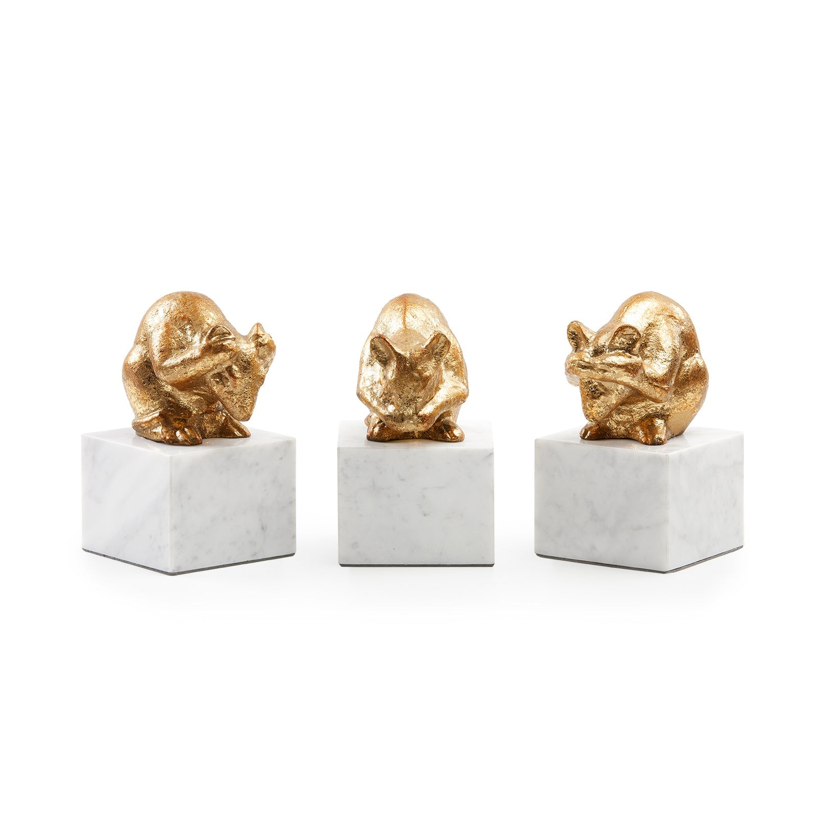 Villa & House - Mouse Statue Set of 3 - Gold Leaf - MOU-700-808