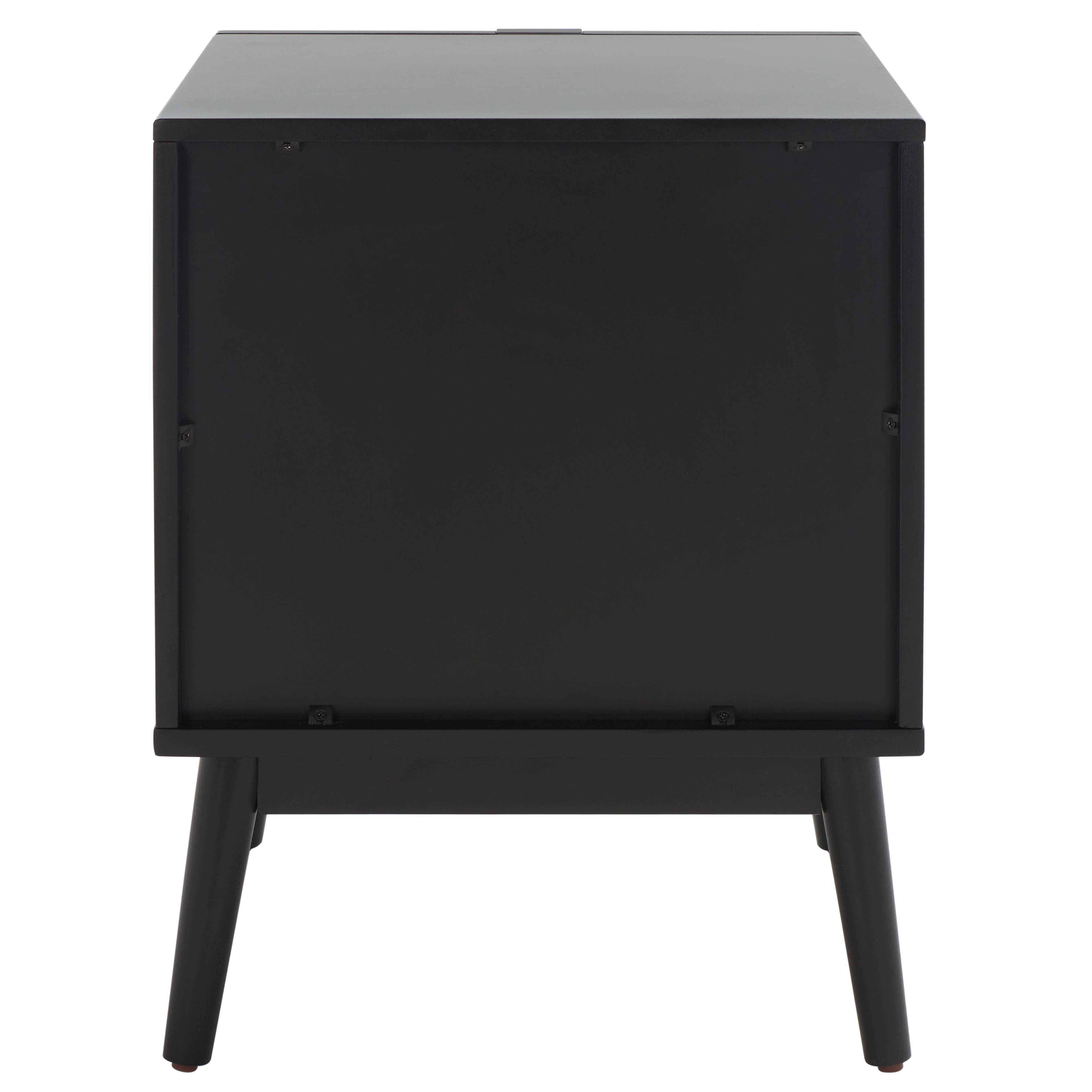 Safavieh Baisley 2 Drawer Rattan Nightstand , NST5003 - Black