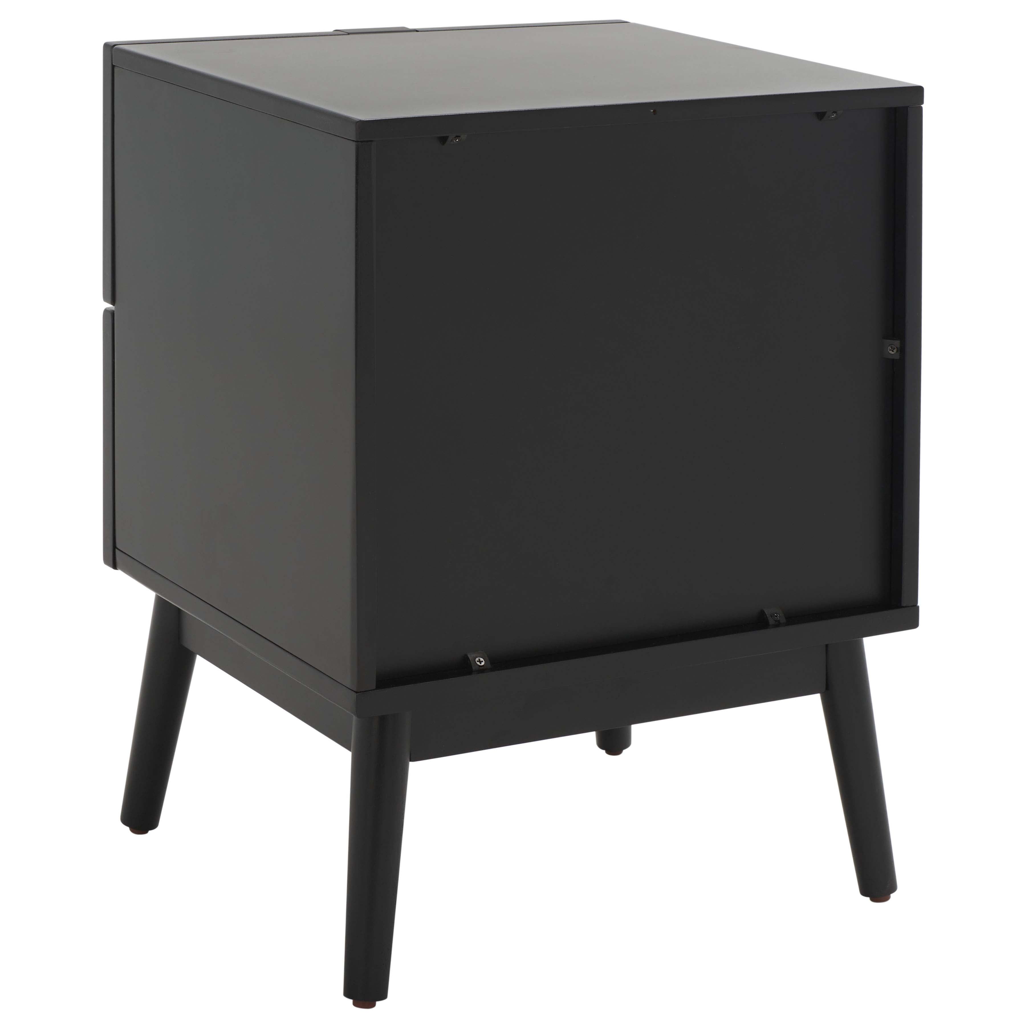 Safavieh Baisley 2 Drawer Rattan Nightstand , NST5003 - Black