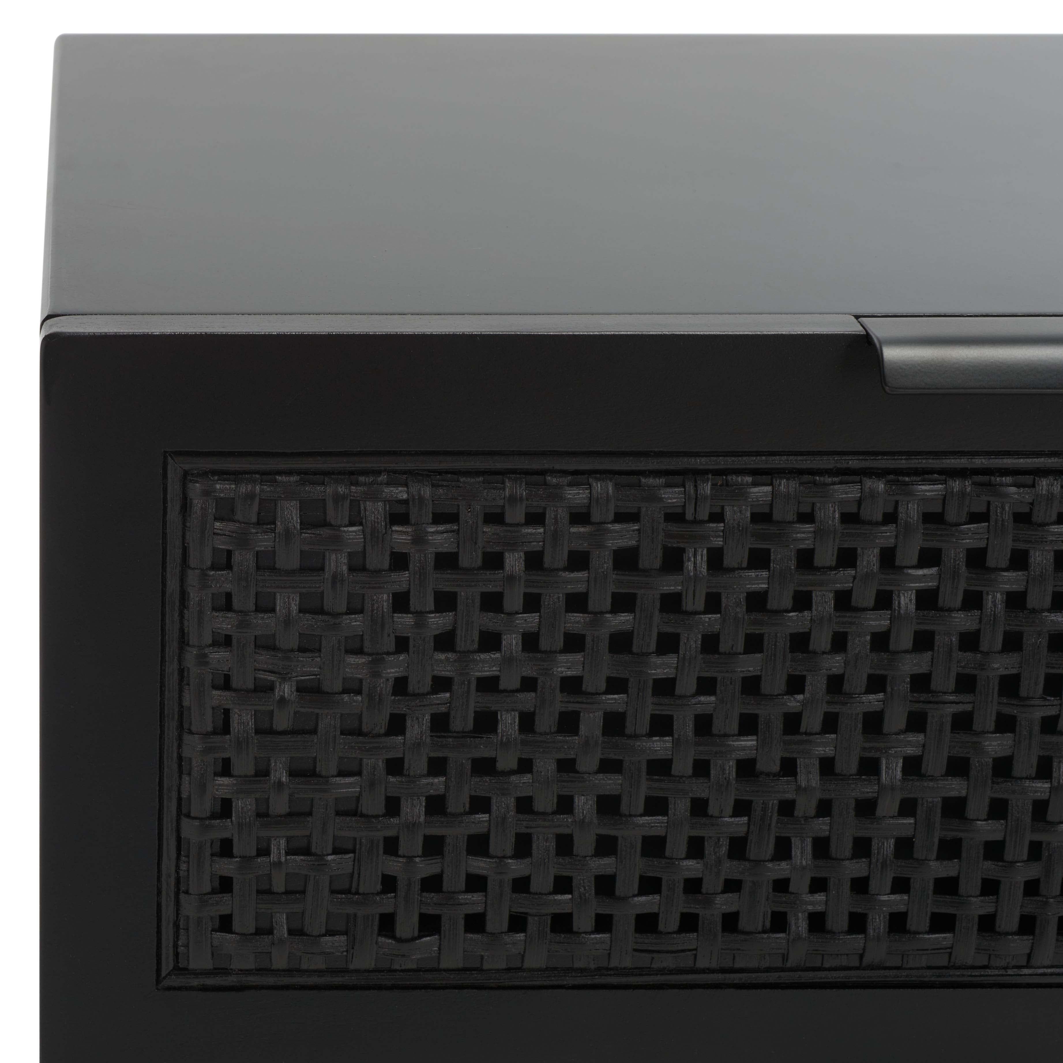 Safavieh Baisley 2 Drawer Rattan Nightstand , NST5003 - Black