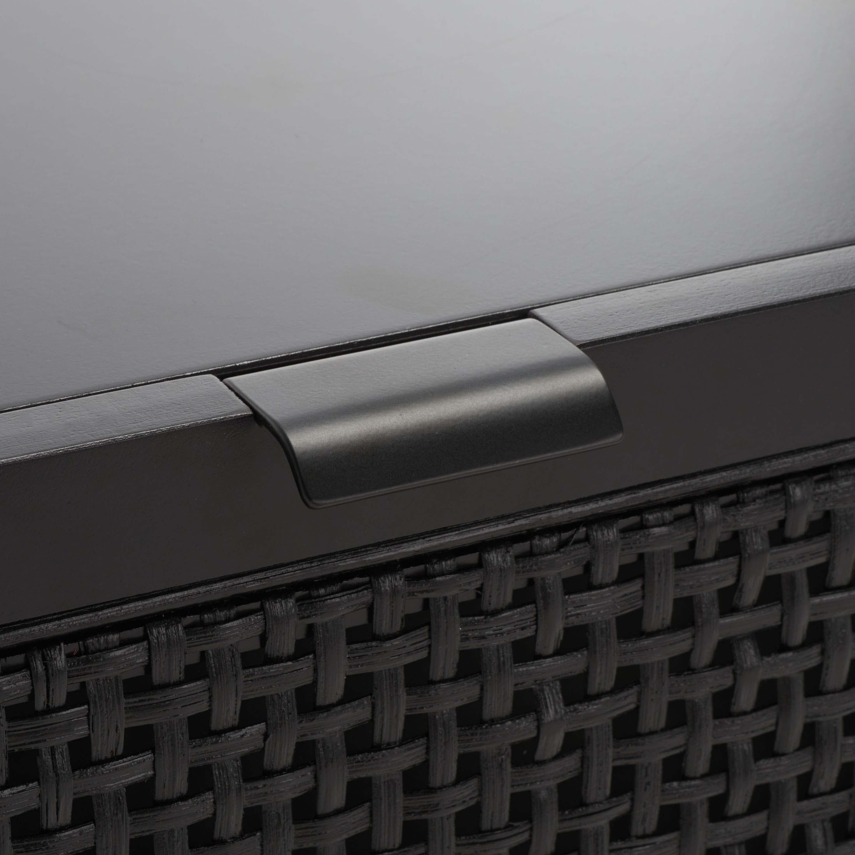 Safavieh Baisley 2 Drawer Rattan Nightstand , NST5003 - Black