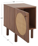 Safavieh Ophelia 1 Door Nightstand, NST9603 - Walnut / Natural