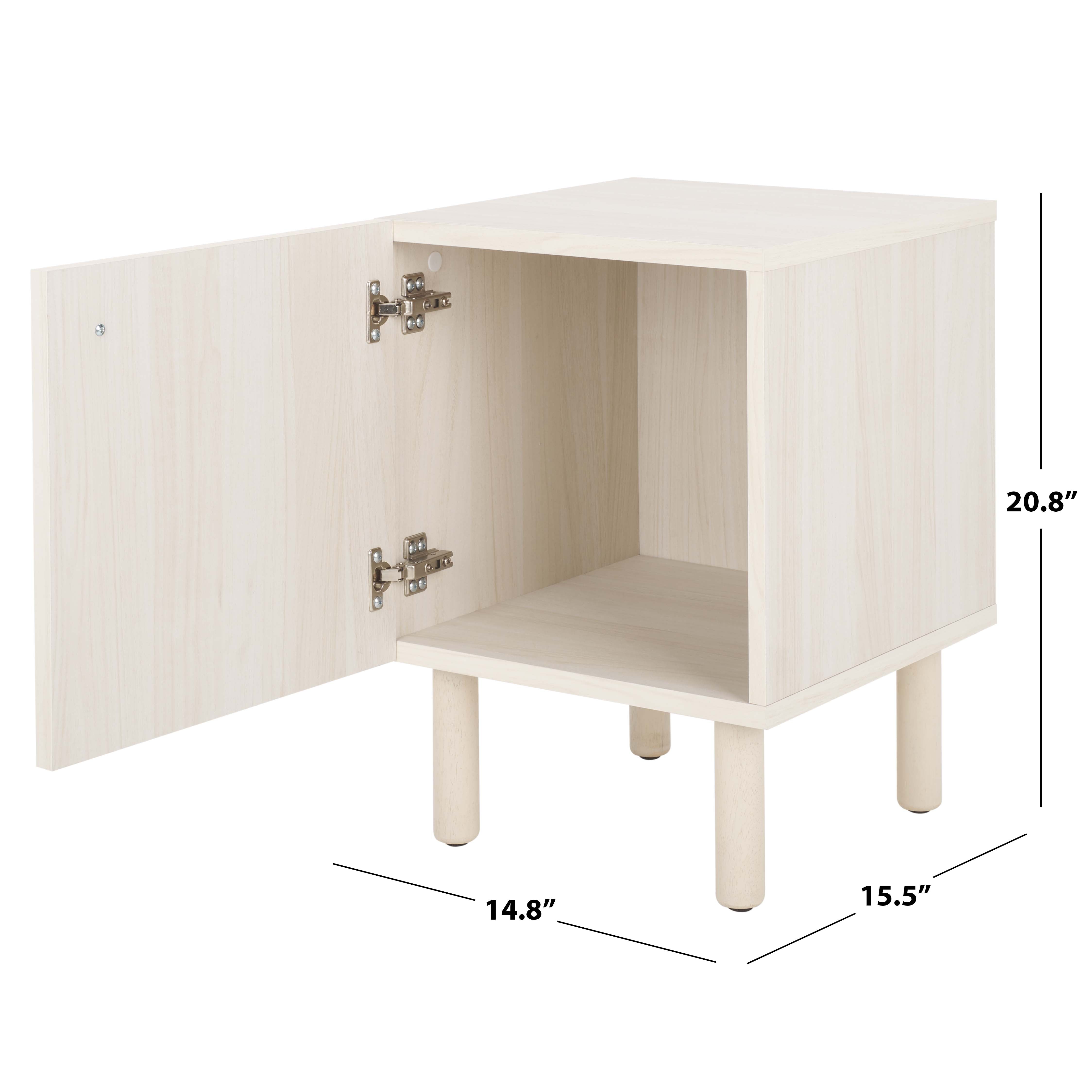 Safavieh Ophelia 1 Door Nightstand - NST9603 - White / Natural