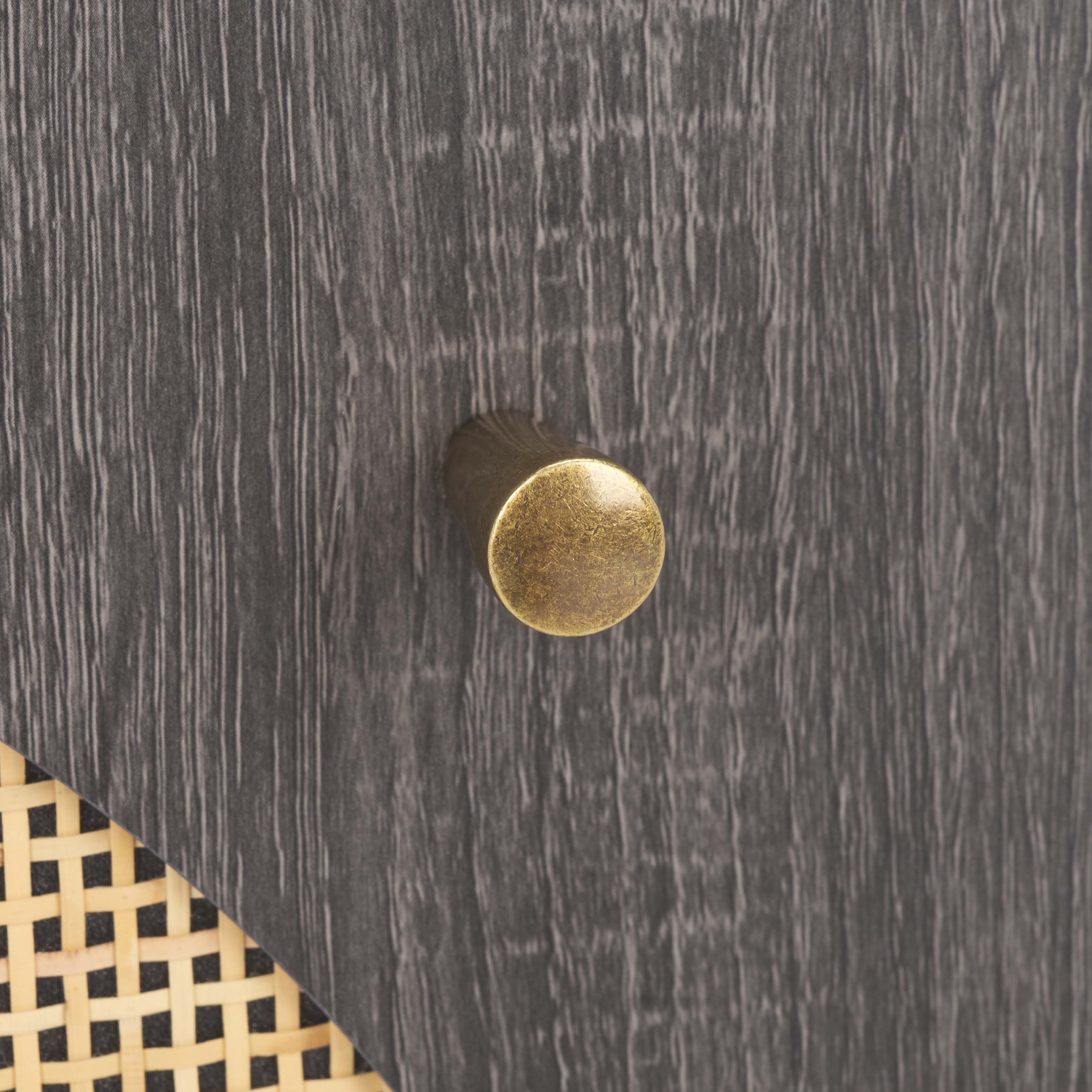 Safavieh Ophelia 1 Door Nightstand - NST9603 - Distressed Black / Natural