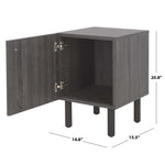 Safavieh Ophelia 1 Door Nightstand - NST9603 - Distressed Black / Natural
