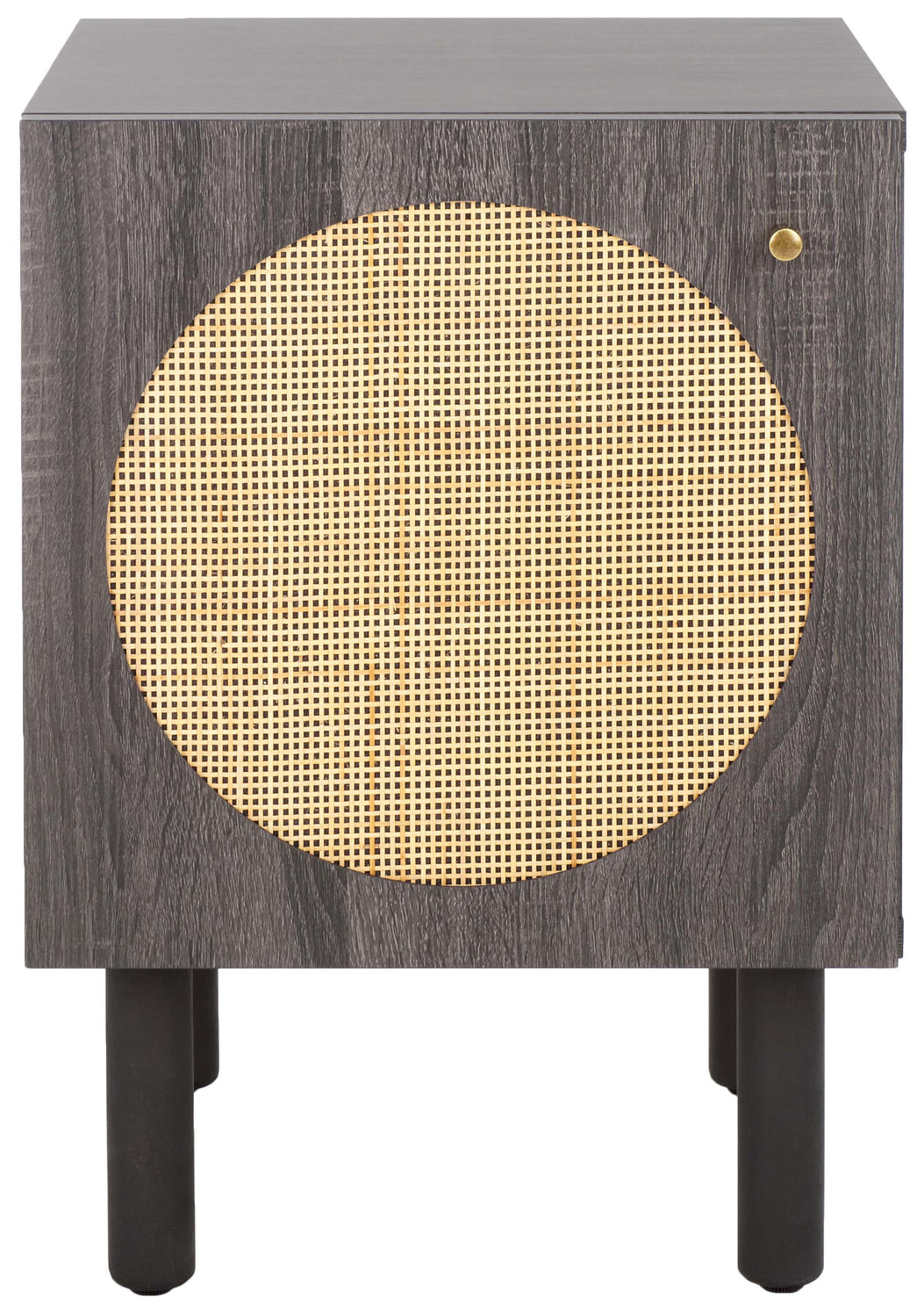 Safavieh Ophelia 1 Door Nightstand - NST9603 - Distressed Black / Natural