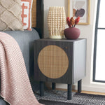 Safavieh Ophelia 1 Door Nightstand - NST9603 - Distressed Black / Natural