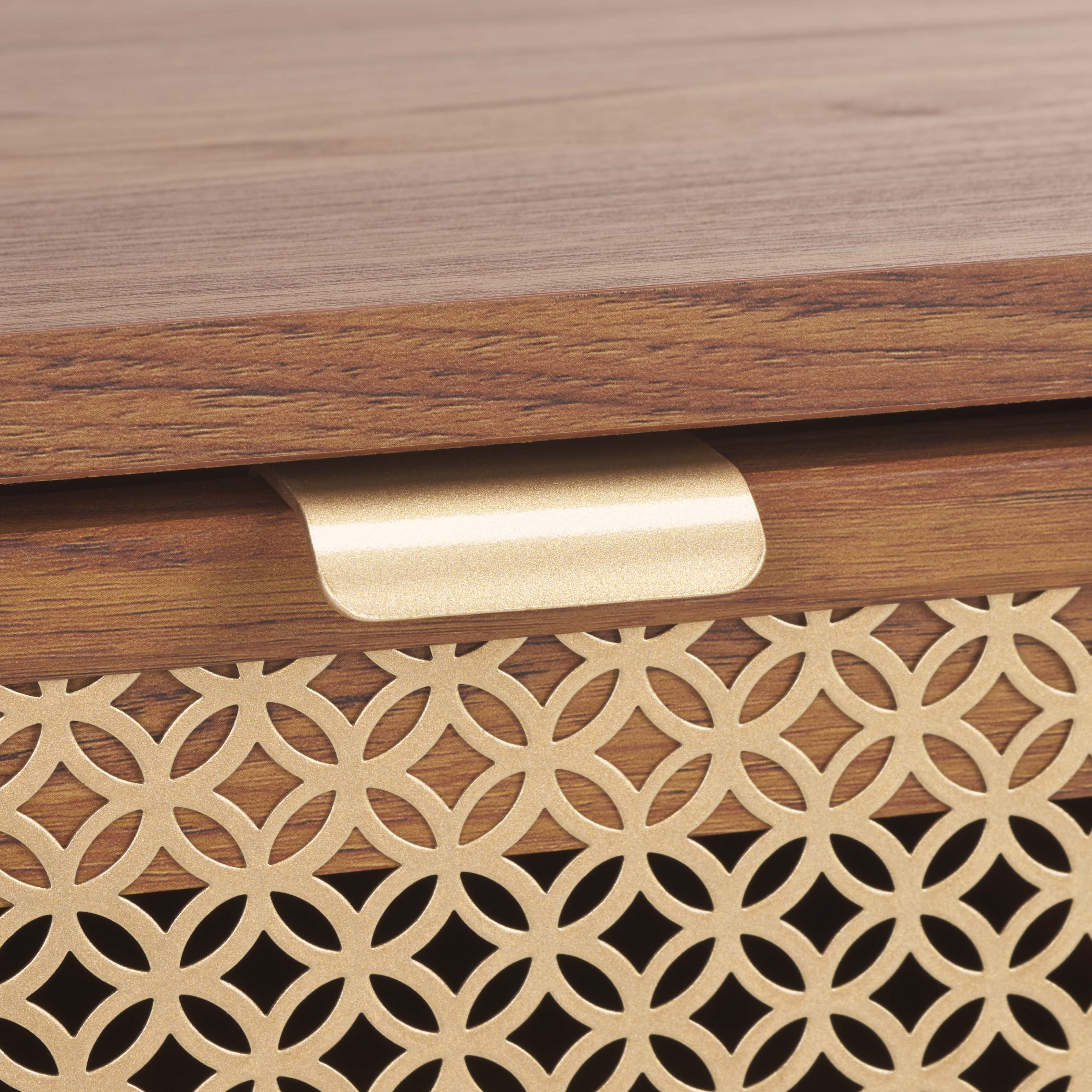 Safavieh Ceu 1 Drawer Nightstand, NST9604 - Walnut / Gold