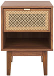 Safavieh Ceu 1 Drawer Nightstand, NST9604 - Walnut / Gold