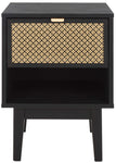 Safavieh Ceu 1 Drawer Nightstand, NST9604 - Black/ Gold