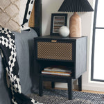 Safavieh Ceu 1 Drawer Nightstand, NST9604 - Black/ Gold