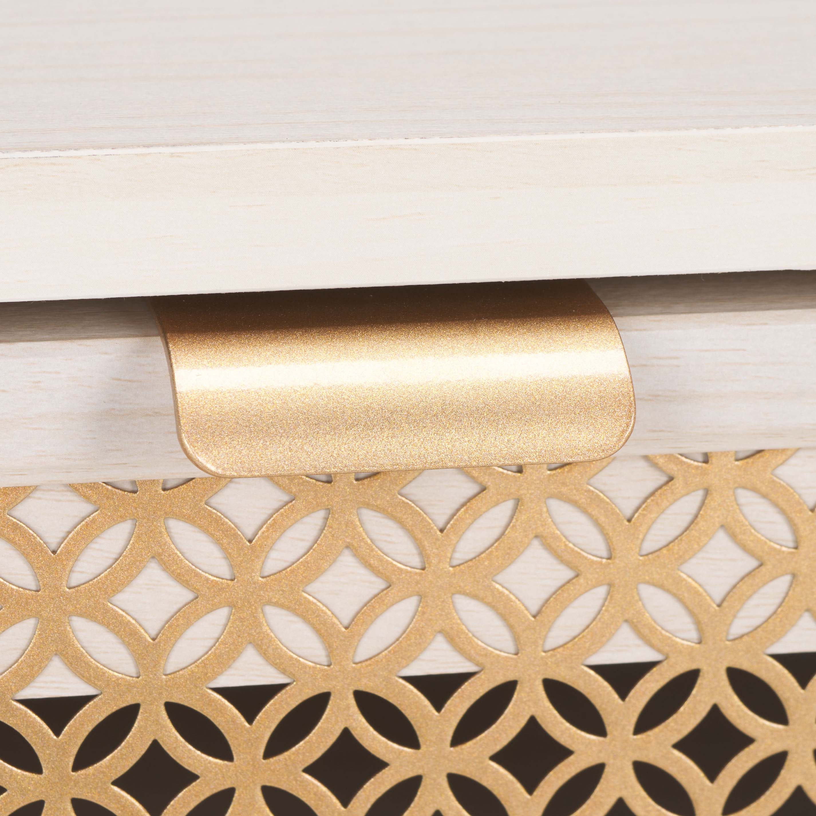 Safavieh Ceu 1 Drawer Nightstand, NST9604 - White / Gold