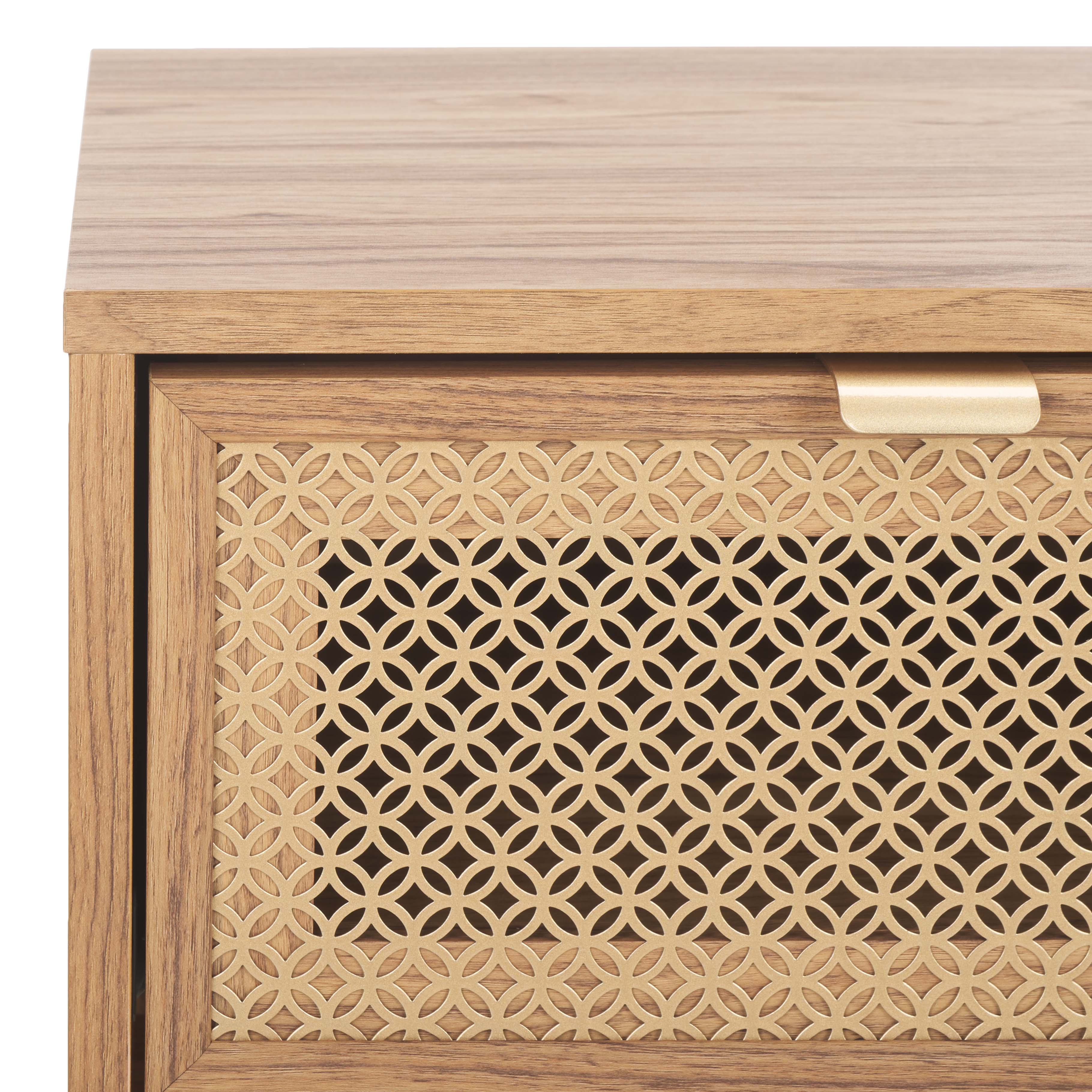 Safavieh Ceu 1 Drawer Nightstand, NST9604 - Oak / Gold