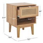 Safavieh Ceu 1 Drawer Nightstand, NST9604 - Oak / Gold