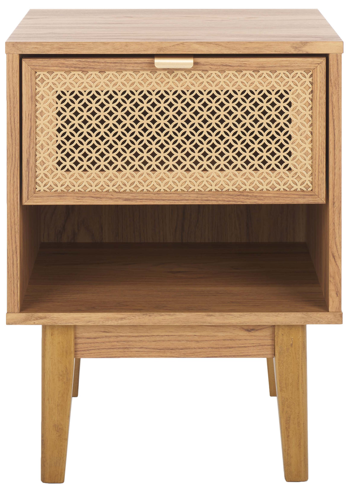 Safavieh Ceu 1 Drawer Nightstand, NST9604 - Oak / Gold