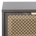 Safavieh Ceu 1 Drawer Nightstand, NST9604 - Distreesed Black/ Gold