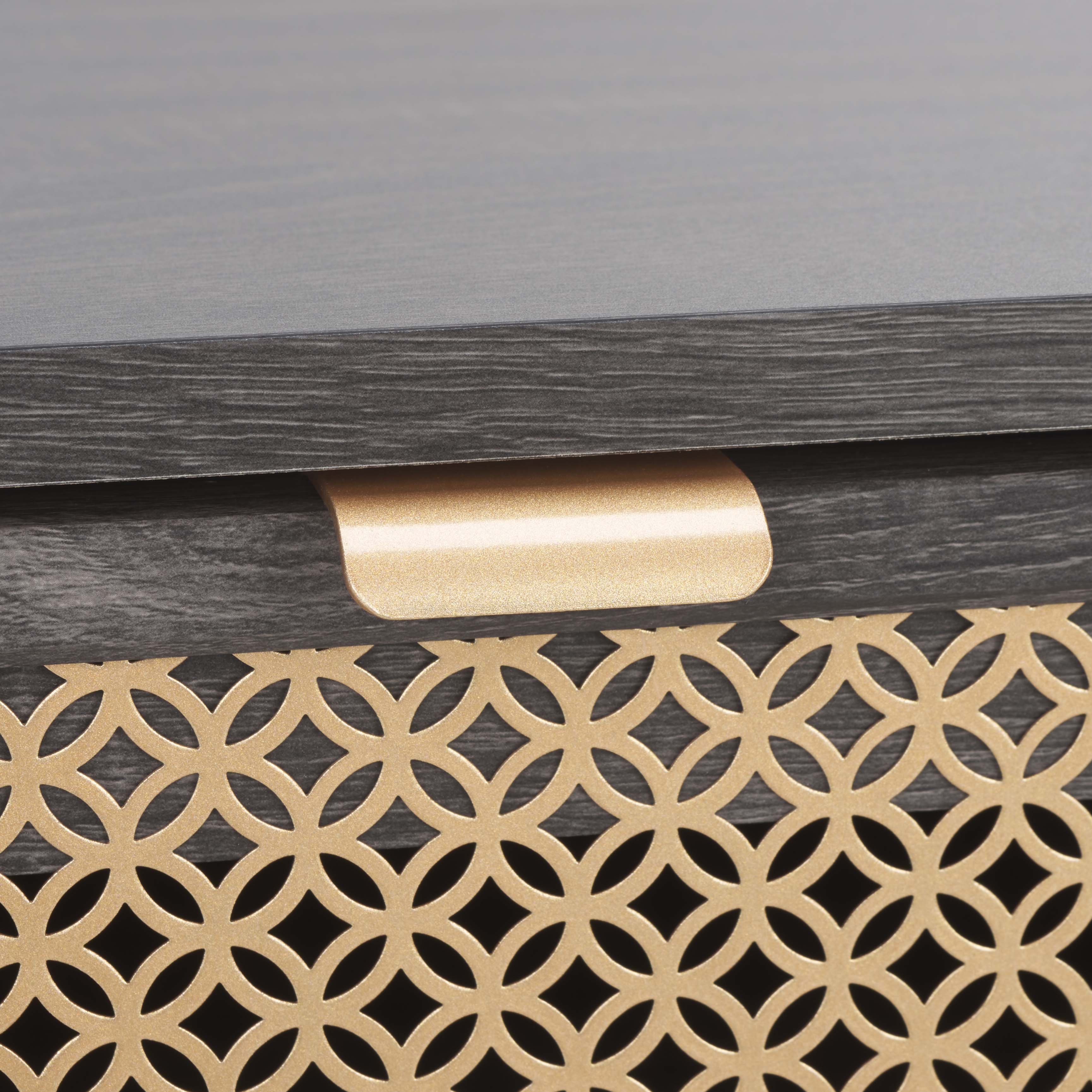 Safavieh Ceu 1 Drawer Nightstand, NST9604 - Distreesed Black/ Gold