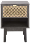 Safavieh Ceu 1 Drawer Nightstand, NST9604 - Distreesed Black/ Gold