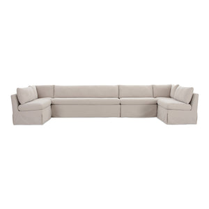 Moe's Home Collection - Fable Slipcover Dining Banquette U-Shape Beige 168In - OA-1066-34