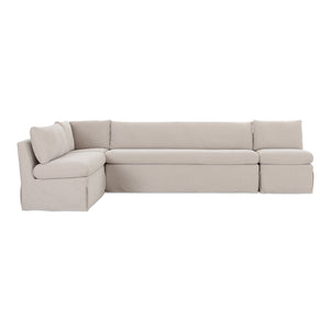 Moe's Home Collection - Fable Slipcover Dining Banquette L-Shape Beige 125.5In - OA-1069-34