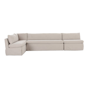 Moe's Home Collection - Fable Slipcover Dining Banquette L-Shape Beige 139.5In - OA-1070-34