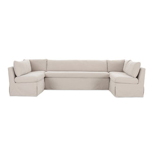 Moe's Home Collection - Fable Slipcover Dining Banquette U-Shape Beige 129In - OA-1072-34
