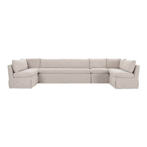 Moe's Home Collection - Fable Slipcover Dining Banquette U-Shape Beige 154In - OA-1073-34