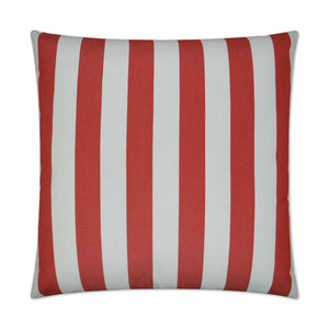 D.V. KAP Home Cafe Stripe Outdoor Throw Pillow - Red