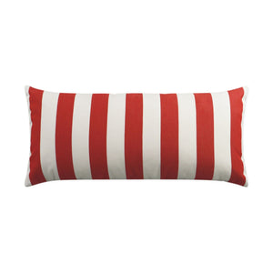 D.V. KAP Home Cafe Stripe Lumbar Outdoor Throw Pillow - Red