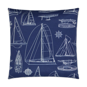 D.V. KAP Home Sailing Outdoor Throw Pillow - Navy