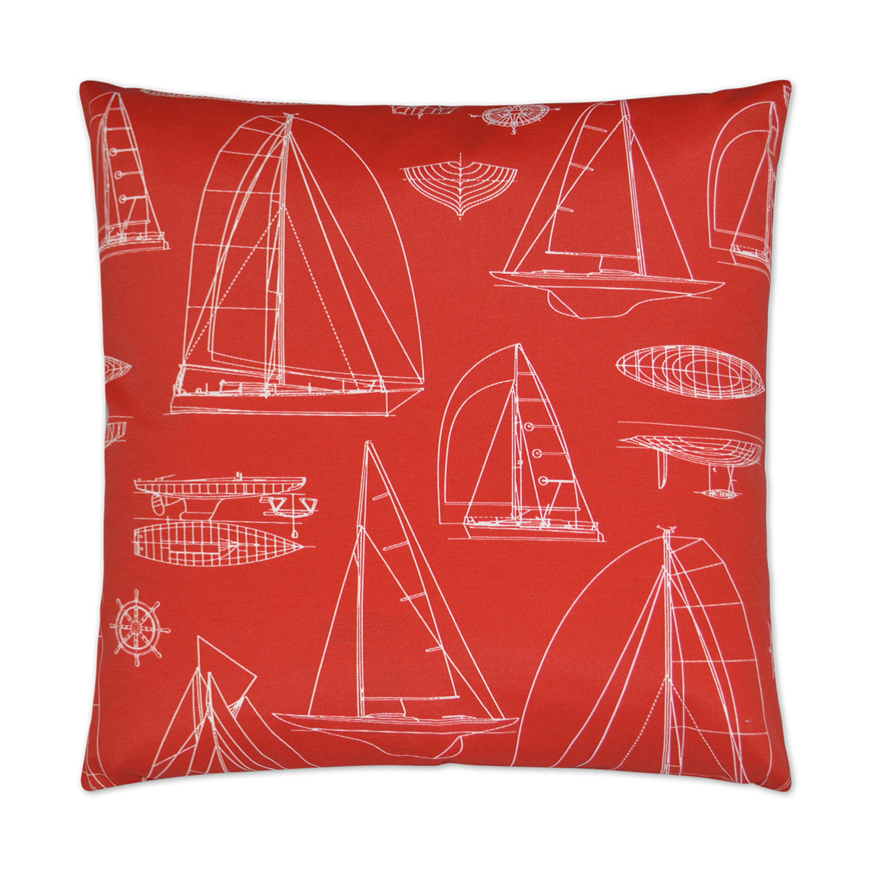 Sailing Outdoor Throw Pillow - Red | DV KAP