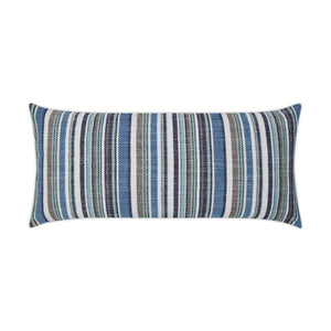 D.V. KAP Home Fancy Stripe Lumbar Outdoor Throw Pillow - Navy