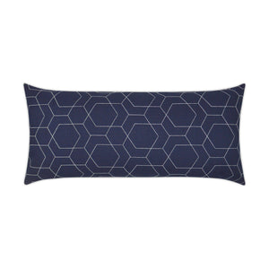 D.V. KAP Home Hex Quilt Lumbar Outdoor Throw Pillow - Navy