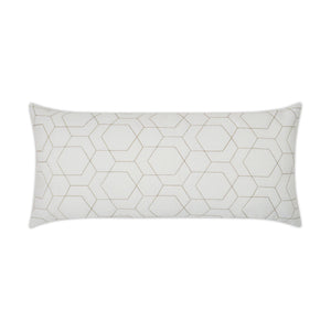 D.V. KAP Home Hex Quilt Lumbar Outdoor Throw Pillow - White