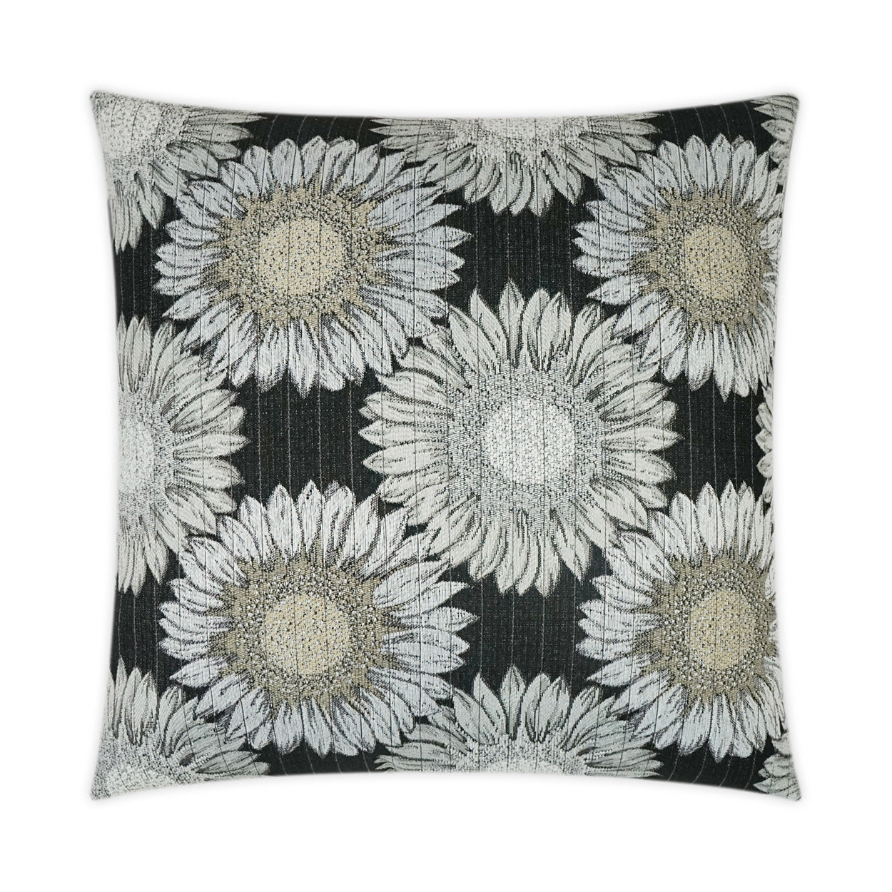 Daisy Chain Outdoor Throw Pillow - Black | DV KAP