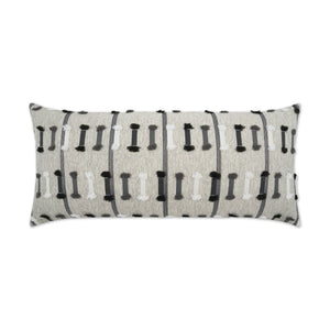 D.V. KAP Home Tassel Stripe Lumbar Outdoor Throw Pillow - Grey