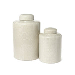 Two's Company Set of 2 Covered Jar w Basketweave