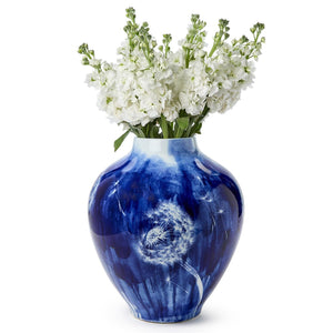 Two's Company 14" Hand Painted Dandelions Vase