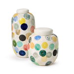 Two's Company Set of 2 Colorful Circle Dot Vase