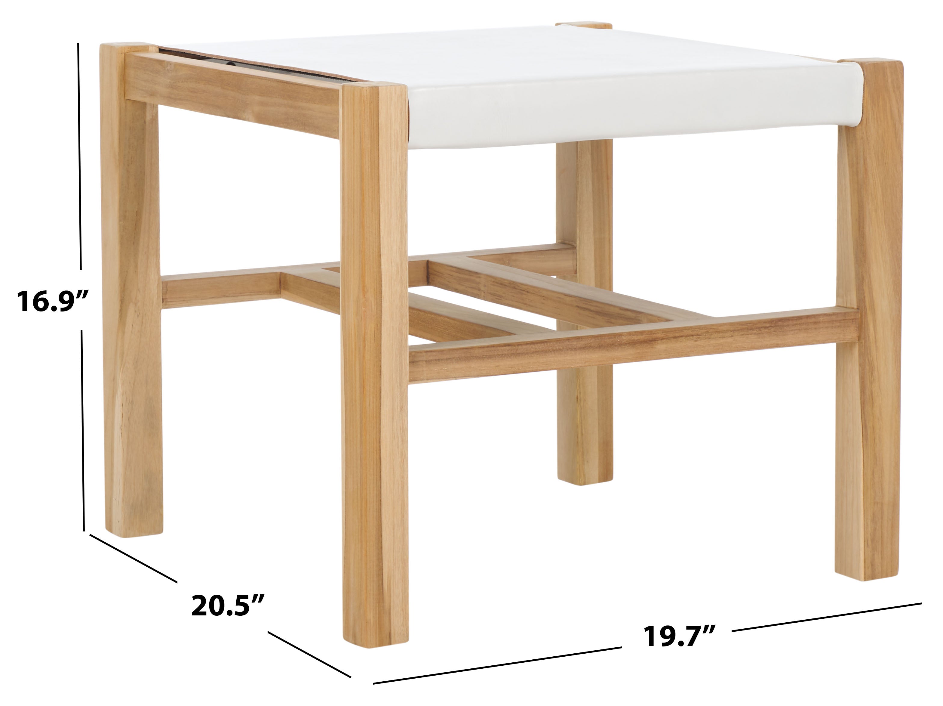 Safavieh Solana Ottoman, OTT1200 - White / Natural