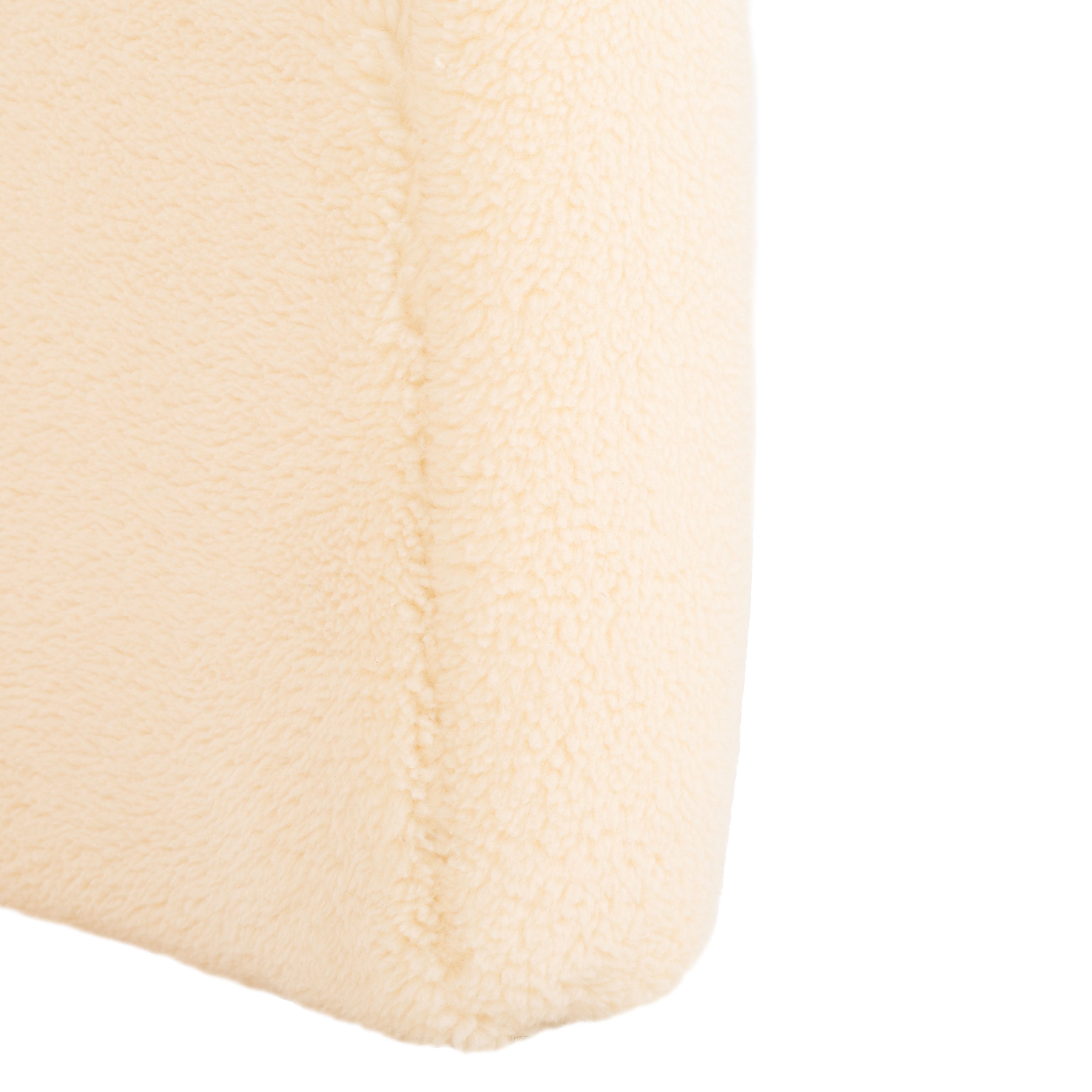 Safavieh Kibo Ottoman , OTT1300 - Cream Faux Shearling