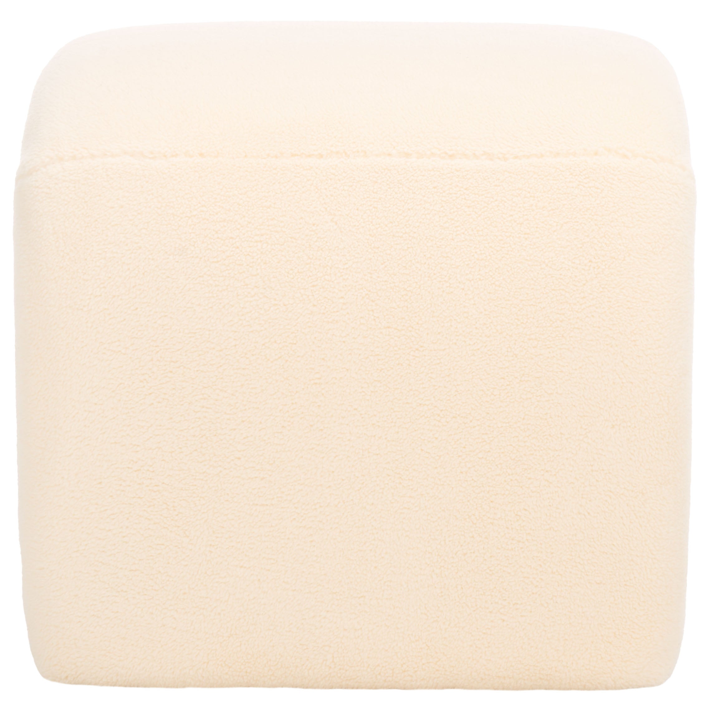 Safavieh Kibo Ottoman , OTT1300 - Cream Faux Shearling